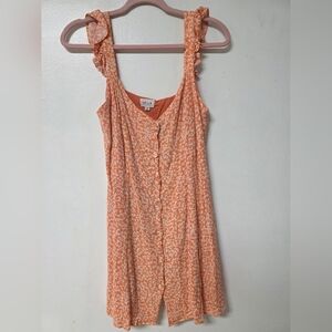 Le Lis Peach Floral Button-Front Sundress
